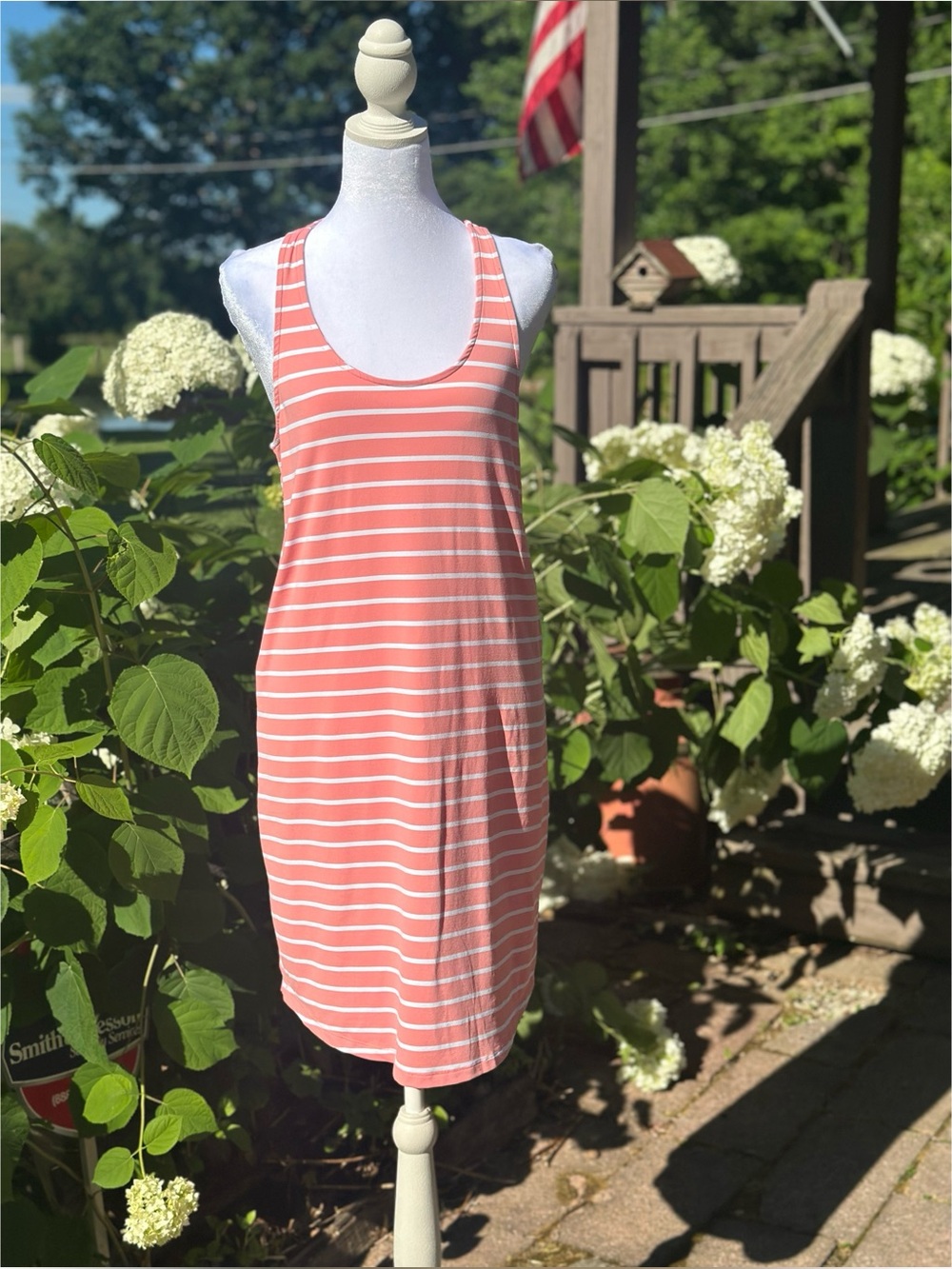 Southern Tide Pink & White Striped Razorback Dress Size Medium